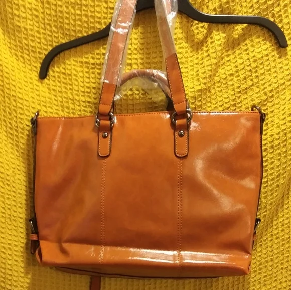 New Orange Brown Soft Briefcase/Work Bag - Picture 2 of 7